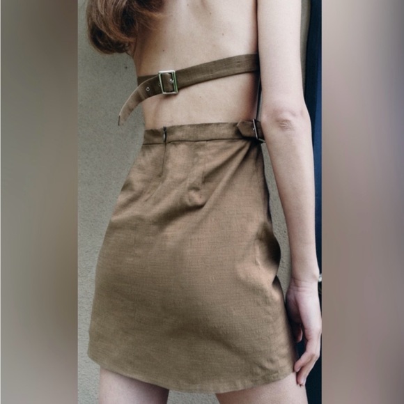 EUC- Zara buckled mini dress-L - Picture 2 of 5